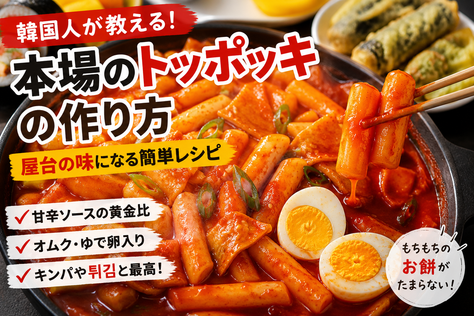 韓国人が教える本場のトッポッキの作り方｜屋台の味になる簡単レシピ