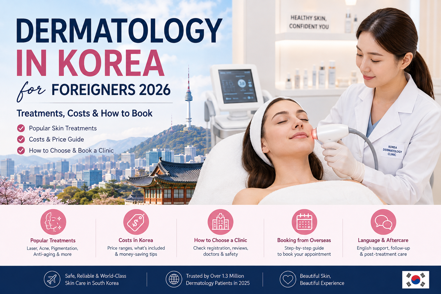Dermatology in Korea for Foreigners 2026: Treatments, Costs & How to Book