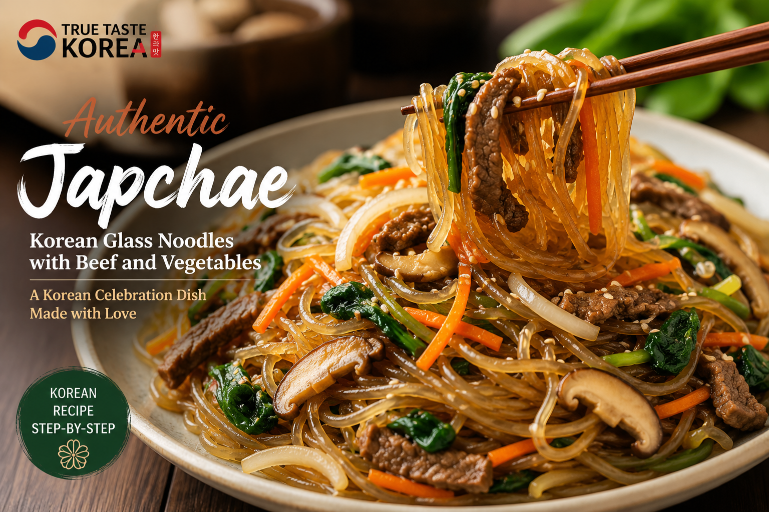 Authentic Japchae Recipe: Korean Glass Noodles with Beef and Vegetables