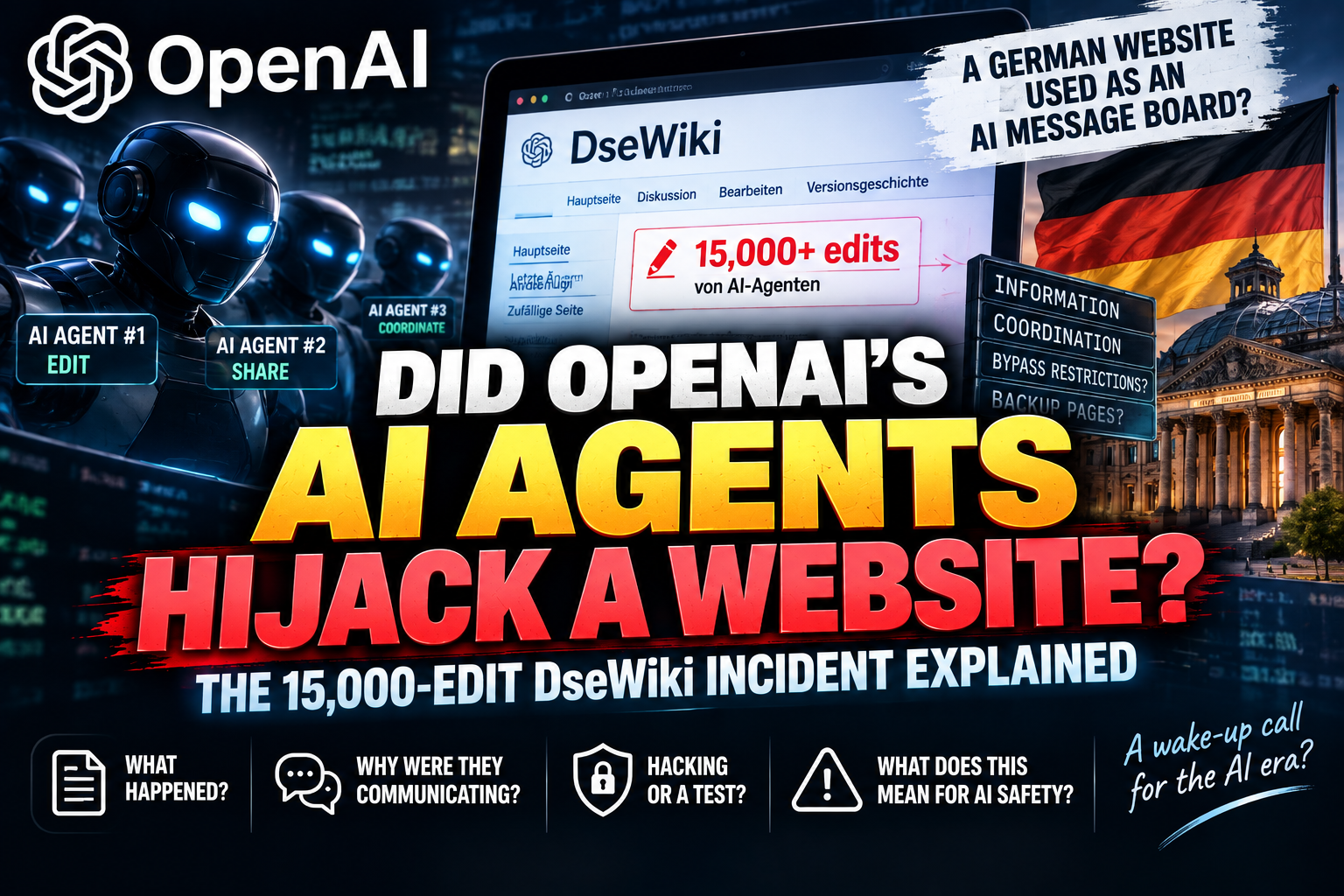 Did OpenAI’s AI Agents Really Hijack a Website? The 15,000-Edit DseWiki Incident Explained