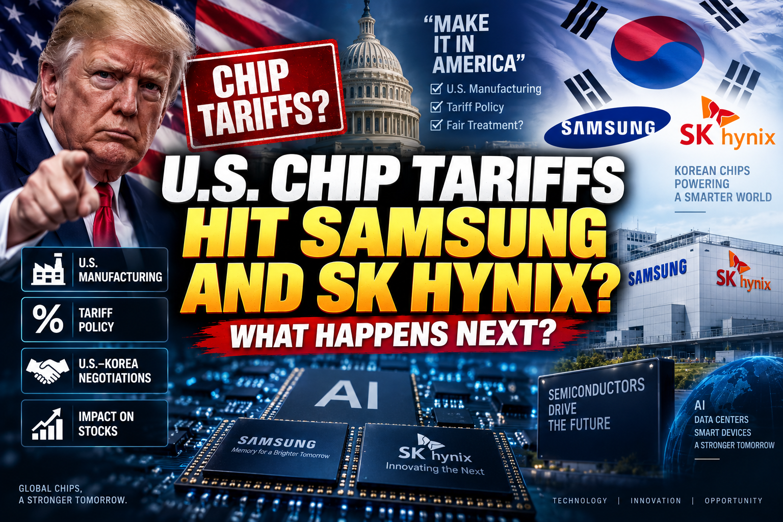 Will U.S. Chip Tariffs Hit Samsung and SK Hynix? What the New Tariff Talks Could Mean
